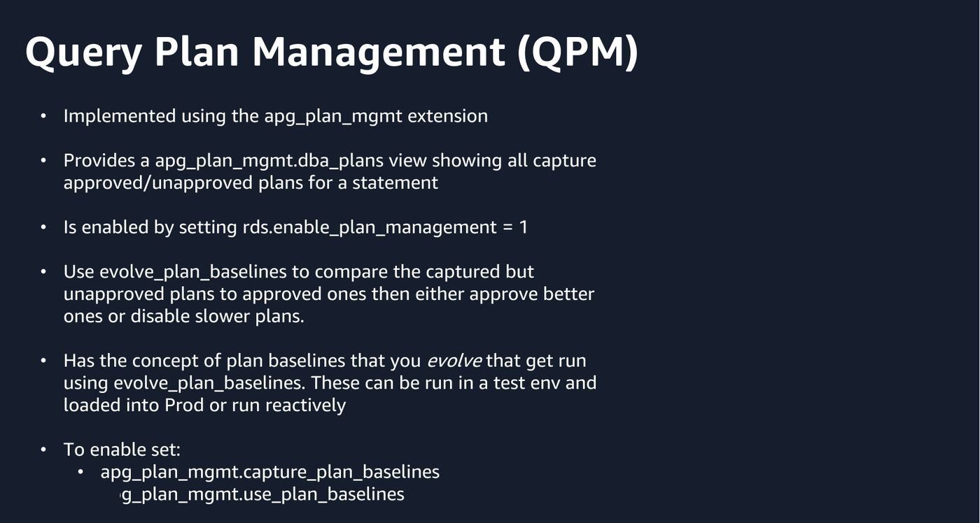 Query Plan Management captures plans, lets you approve or reject them, and prevents the planner from regressing onto an unapproved plan.
